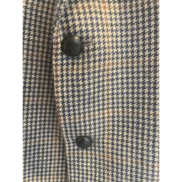 VTG 90’s EDUARD PELGER HOUNDSTOOTH BLAZER VIRGIN WOOL SZ XL LEATHER BUTTONSONS - Picture 16 of 16